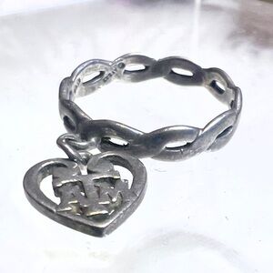 James Avery RETIRED, Vintage, Rare Sterling Texas A&M Silver Heart Charm Ring